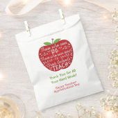 学校先生サンキュー |アップル教えの引用文 フェイバーバッグ (クリップ留めされた状態)