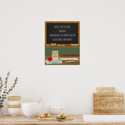 学校先生テーマブライダルシャワー ポスター (キッチン)