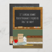 学校先生テーマブライダルシャワー 招待状 (正面/裏面)