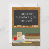 学校先生テーマブライダルシャワー 招待状 (正面)