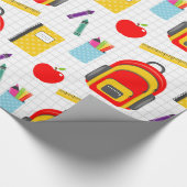 学校先生パタカラフルーン ラッピングペーパー (角)