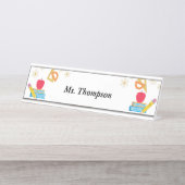 学校先生パーソナライズされたデスク名プレート デスクネームプレート (正面)