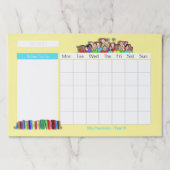 学校先生パーソナライズされた月次カレンダー ペーパーパッド (正面)