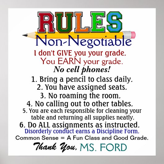 学校先生ポスター – SRF ポスター (正面)