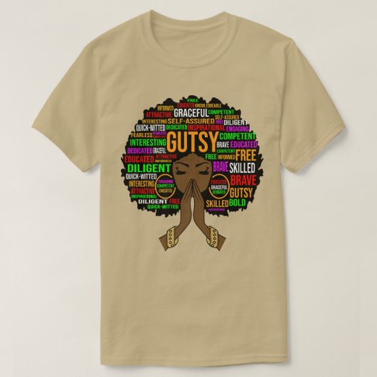 学校先生前向き感動的黒人女性 Tシャツ (デザイン正面)