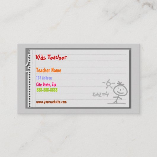 学校先生名刺 名刺 (正面)