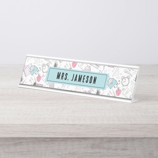 学校先生名 デスクネームプレート (正面)