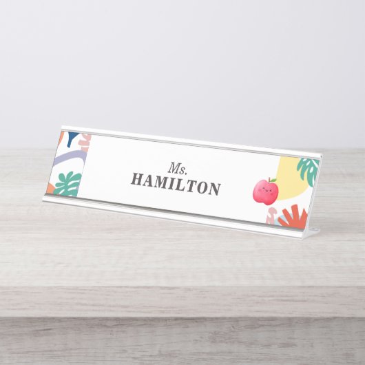学校先生学校用品Apple パーソナライズされた デスクネームプレート (正面)