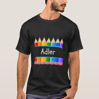 学校先生学生名アドラーキンダーゲンラベル Tシャツ