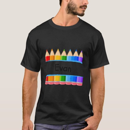 学校先生学生名エバンキンダーゲンラベル Tシャツ (正面)