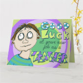 学校先生幸運の大きなグリーティングカード カード (黄色い花)