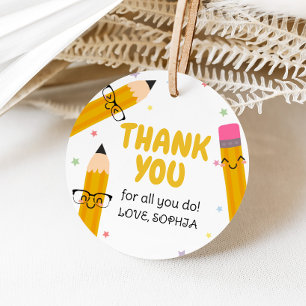 学校先生感謝ラウンド フェイバータグ