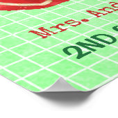 学校先生教室Apple |学ベビー |名前 ポスター (角)