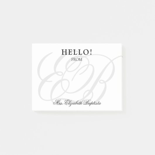 学校先生白黒ミニマリスト ポストイット (正面)