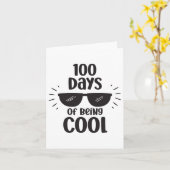 学校先生百人クールの日である100日 カード (黄色い花)