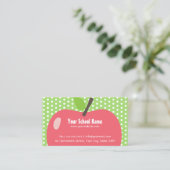 学校先生育児かわいいリンゴ 名刺 (スタンド正面)