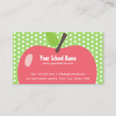 学校先生育児かわいいリンゴ 名刺 (正面)