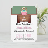 学校先生退職招待状 招待状 (スタンド正面)