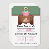 学校先生退職招待状 招待状 (正面/裏面)