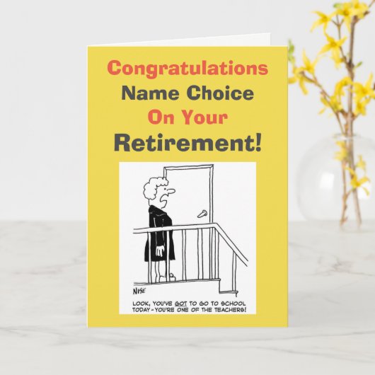 学校先生退職 カード (黄色い花)