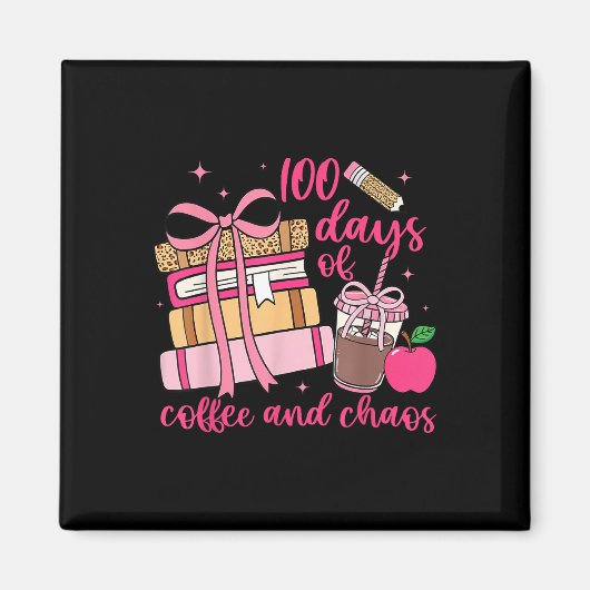 学校先生100日目コーヒーChの100日 マグネット (正面)