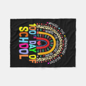 学校先生100日目日 頭が切れる フリースブランケット (正面(横))