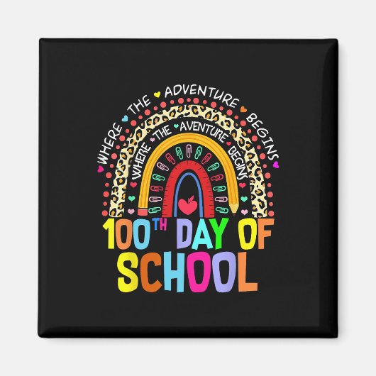 学校先生100日目日 頭が切れる マグネット (正面)