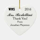 学校先生 – ありがとう セラミックオーナメント (裏面)