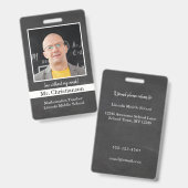 学校先生IDバッジ バッジ (正面&裏面)