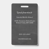 学校先生IDバッジ バッジ (裏面)