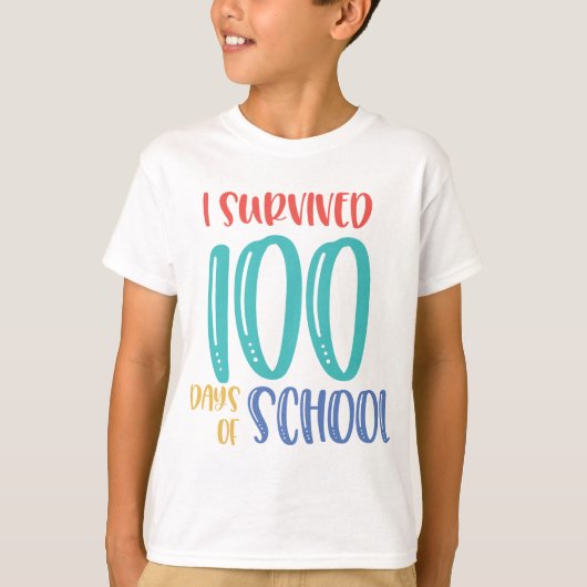 学校児童Tシャツ100日目の幸せ Tシャツ (正面)