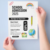 学校入学チラシ、学校宣伝チラシ チラシ (手)