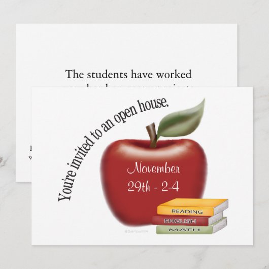 学校公開日ご招待 招待状 (正面/裏面)