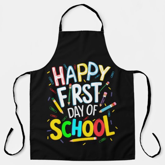 学校再開おめでとう エプロン (正面)