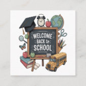 学校再開おめでとう スクエア名刺 (正面)