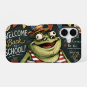 学校再開のカエルPNG、先生の教室装飾、 iPhone 16ケース (裏面横)