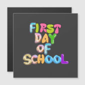 学校初の日 + 学校に戻るギフト マグネット招待状 (正面/裏面)