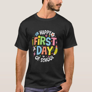 学校初日おめでとう先生男子子供バックT Tシャツ