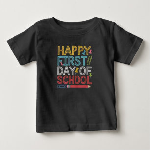 学校初日おめでとう 新学期の始まり ベビーTシャツ