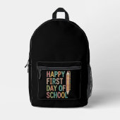 学校初日おめでとう 新学期 プリントバックパック (正面)