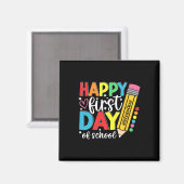 学校初日おめでとう 鉛筆 先生 キッズ バック マグネット (正面/裏面)