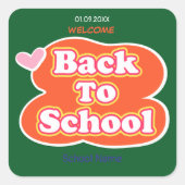 学校初日おめでとう WELCOME スクエアシール (正面)