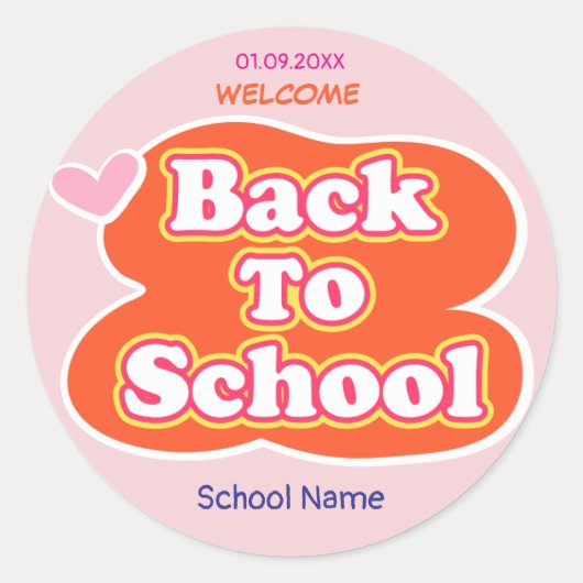学校初日おめでとう WELCOME ラウンドシール (正面)