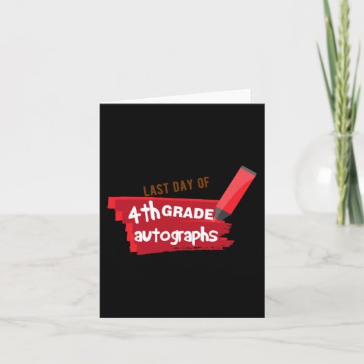 学校初日のサイン 小学校4年生の生徒 カード (正面)