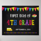学校初日のサイン |第4学年ポスター ポスター (正面)