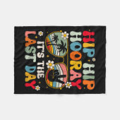 学校初日のサマー教師グッズ キッズ フリースブランケット (正面(横))