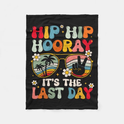 学校初日のサマー教師グッズ キッズ フリースブランケット (正面)