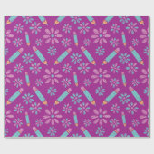 学校初日のシームレスなフローラ包装紙 ラッピングペーパー (フラット)