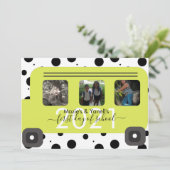 学校初日のバス窓の写真 招待状 (スタンド正面)