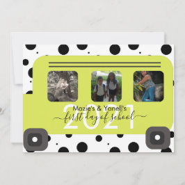 学校初日のバス窓の写真 招待状